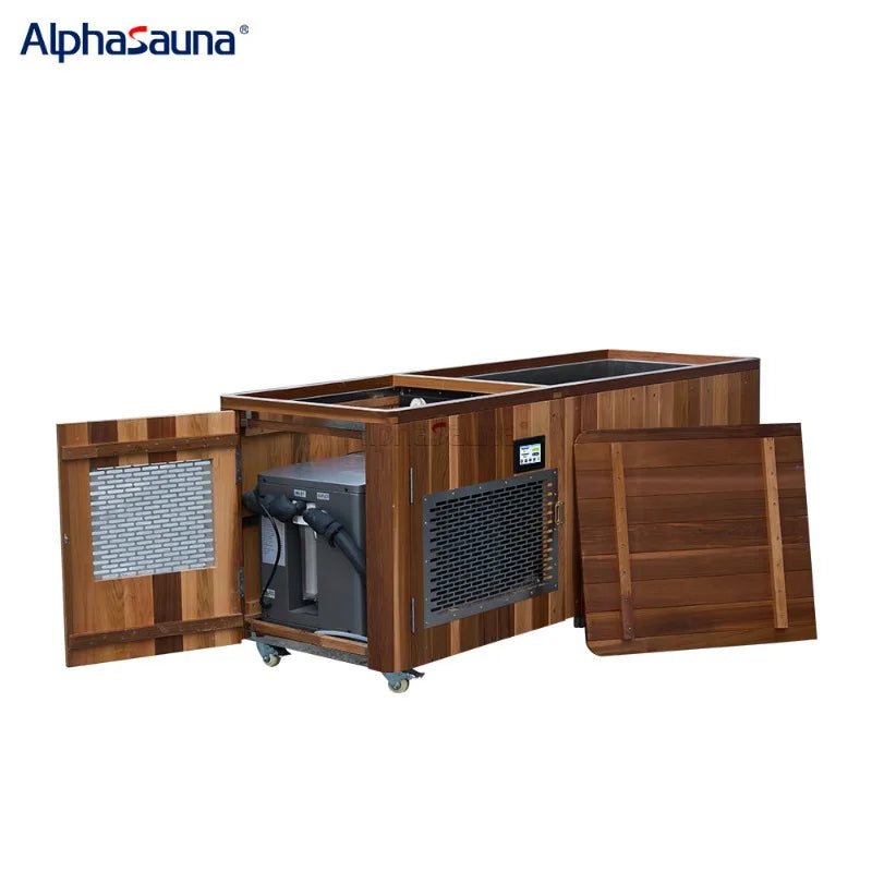 Cedar Cold Plunge Tub with 1.5HP Chiller — Stainless Steel Ice Bath