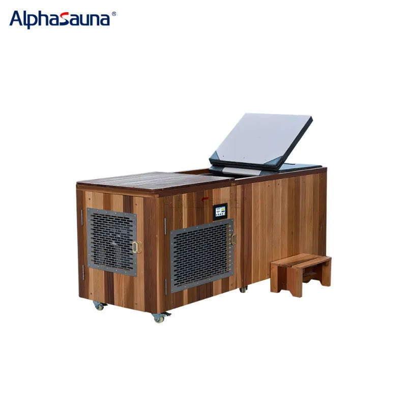 Cedar Cold Plunge Tub with 1.5HP Chiller — Stainless Steel Ice Bath