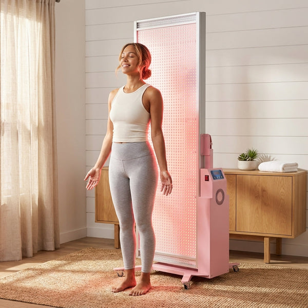 Red Light Therapy Panel Designed for Clinical Use, Full Body Coverage, Mobile Wheeled Base, Digital Control